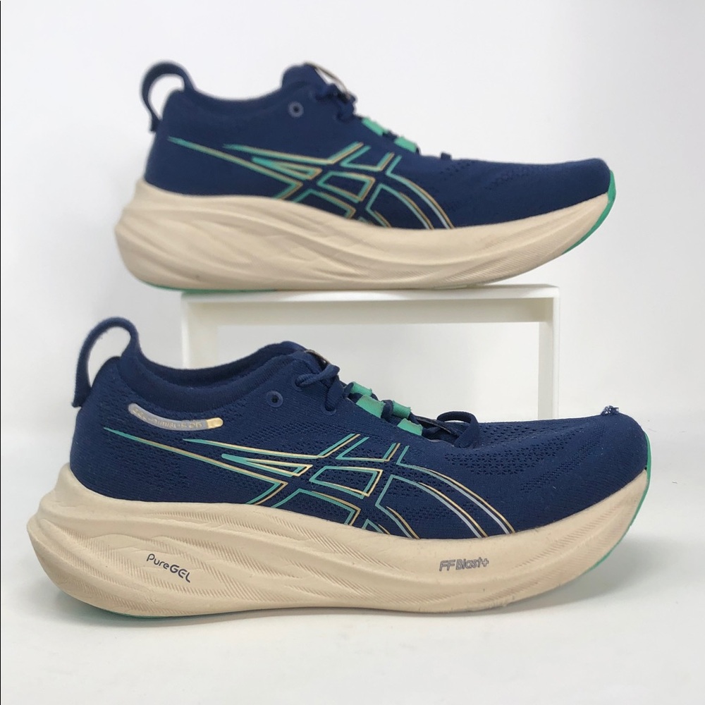 Asics Gel Nimbus 26 1012B601 Blue Green Women’s Running Shoes (DAMAGED) - Size 8